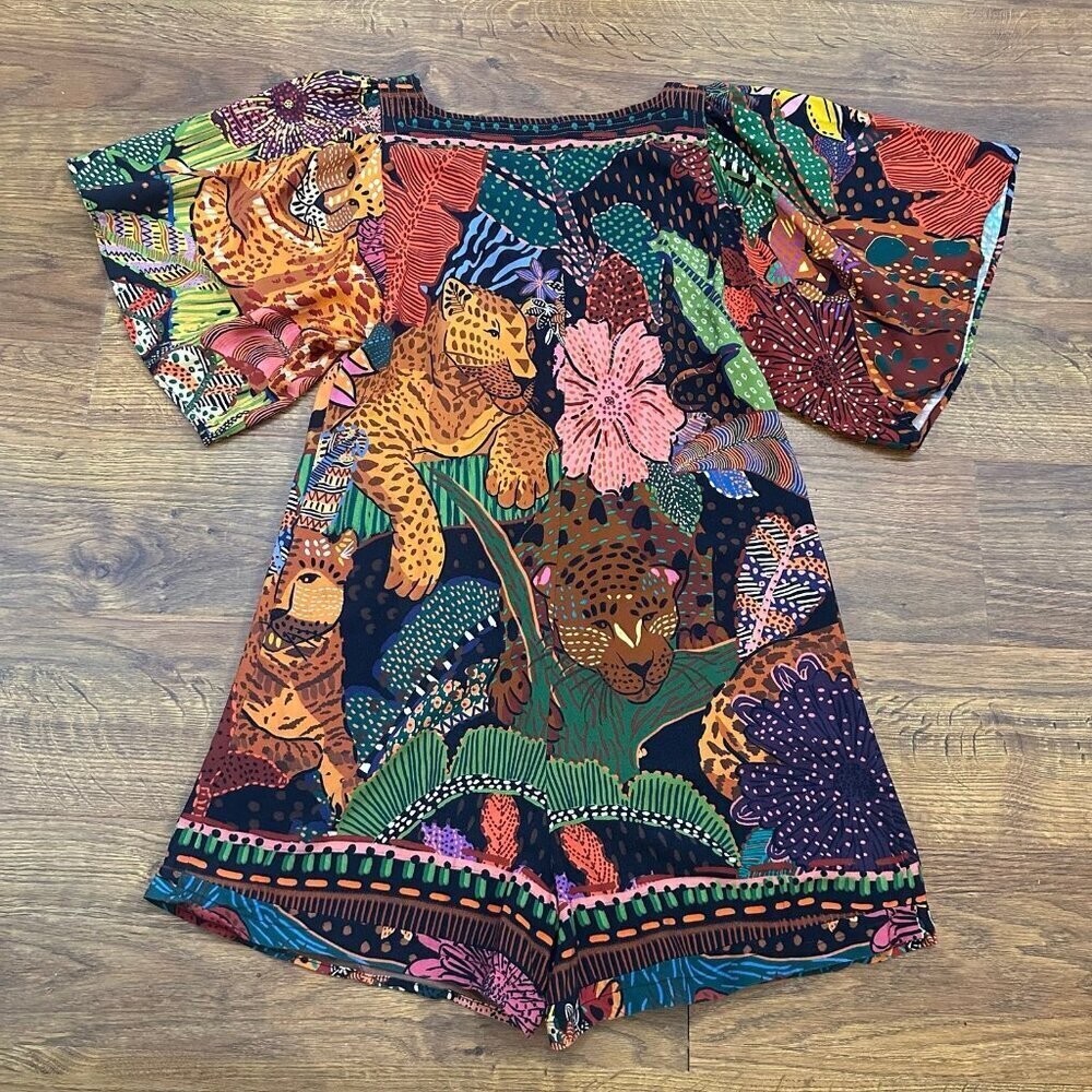 Farm Rio printed button front romper - Picture 6 of 7